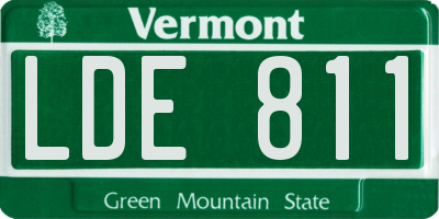 VT license plate LDE811