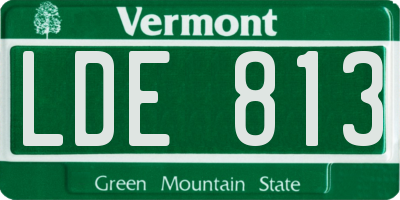 VT license plate LDE813