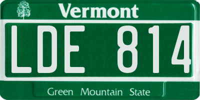 VT license plate LDE814