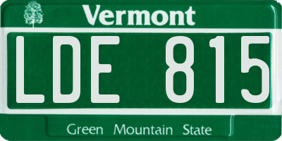 VT license plate LDE815