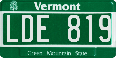 VT license plate LDE819