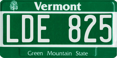 VT license plate LDE825