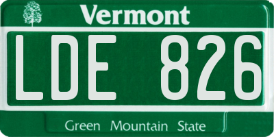 VT license plate LDE826