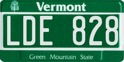 VT license plate LDE828