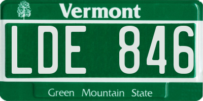 VT license plate LDE846