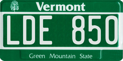VT license plate LDE850