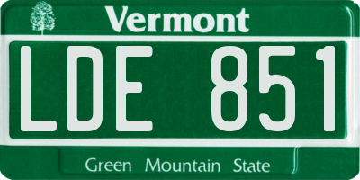 VT license plate LDE851