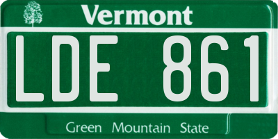 VT license plate LDE861