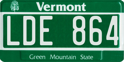 VT license plate LDE864