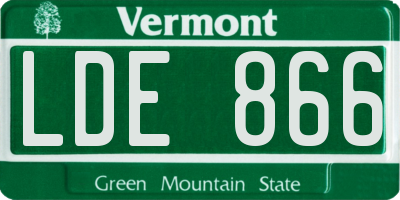 VT license plate LDE866