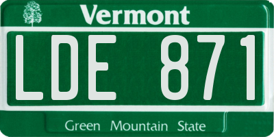 VT license plate LDE871