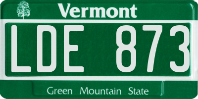 VT license plate LDE873