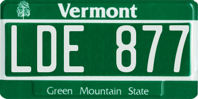 VT license plate LDE877