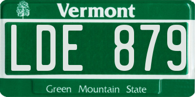 VT license plate LDE879