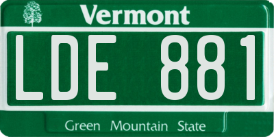 VT license plate LDE881