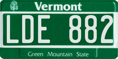 VT license plate LDE882