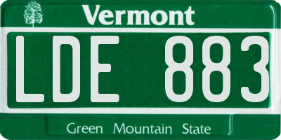 VT license plate LDE883