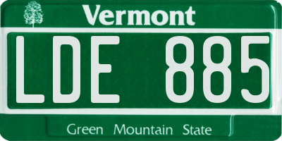 VT license plate LDE885