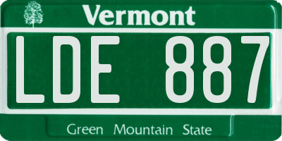 VT license plate LDE887