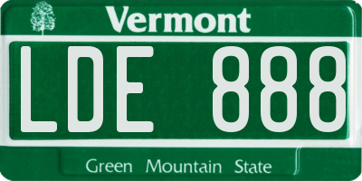 VT license plate LDE888