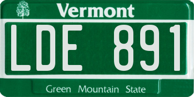 VT license plate LDE891