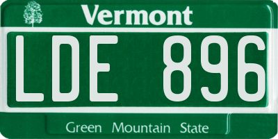 VT license plate LDE896