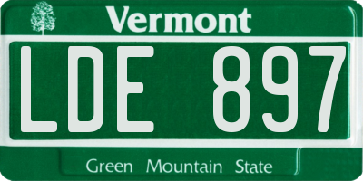 VT license plate LDE897