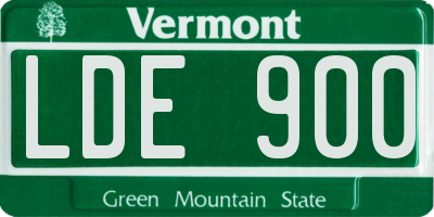 VT license plate LDE900