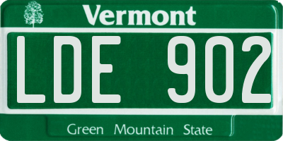 VT license plate LDE902