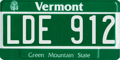 VT license plate LDE912