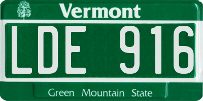 VT license plate LDE916
