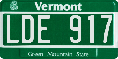 VT license plate LDE917