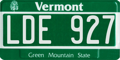 VT license plate LDE927