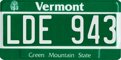 VT license plate LDE943