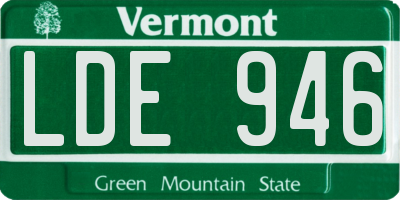 VT license plate LDE946