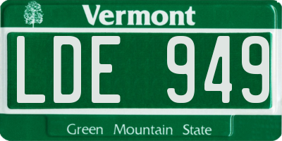 VT license plate LDE949
