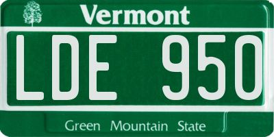 VT license plate LDE950