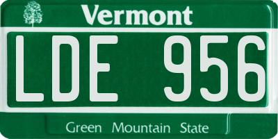 VT license plate LDE956
