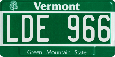 VT license plate LDE966