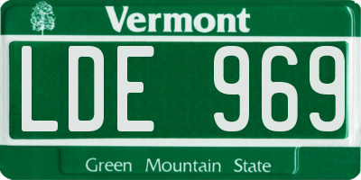 VT license plate LDE969