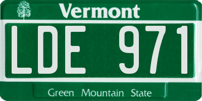 VT license plate LDE971