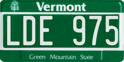 VT license plate LDE975