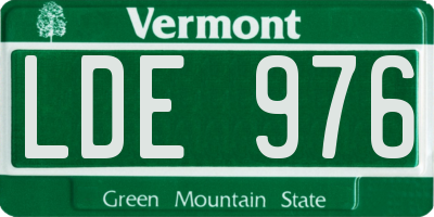 VT license plate LDE976