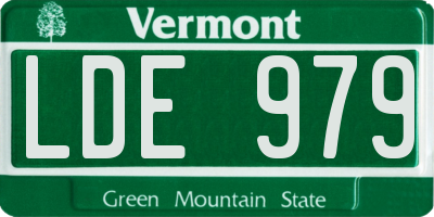 VT license plate LDE979