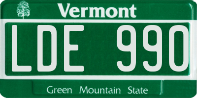 VT license plate LDE990
