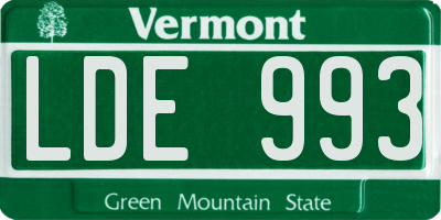 VT license plate LDE993