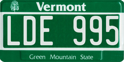VT license plate LDE995