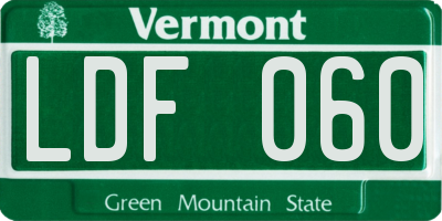VT license plate LDF060