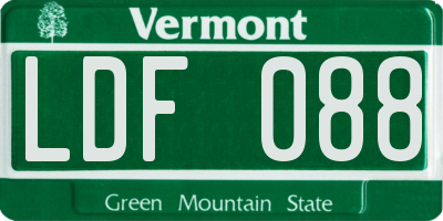 VT license plate LDF088