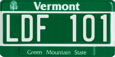 VT license plate LDF101